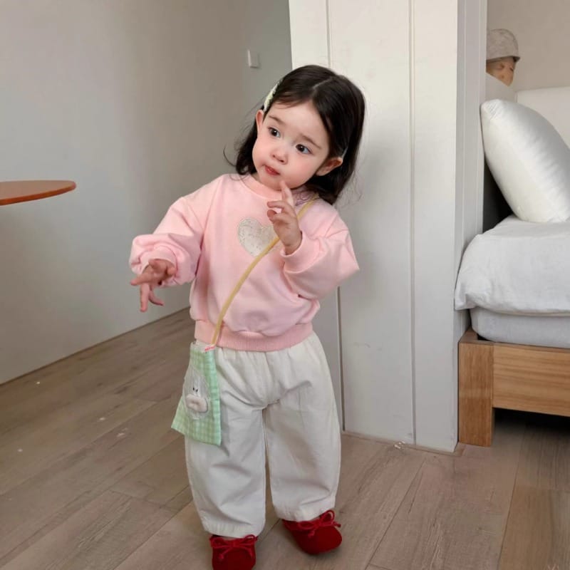 ハートフラワー長袖スウェットパンツ上下セット
