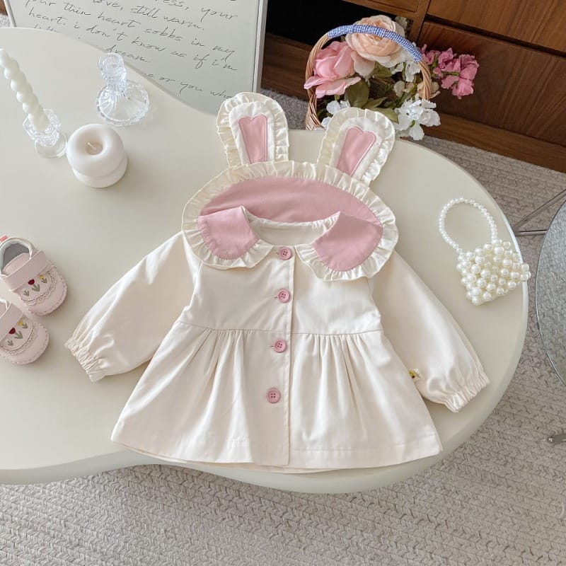 【BABY】うさ耳フリルビッグカラー長袖ジャケット