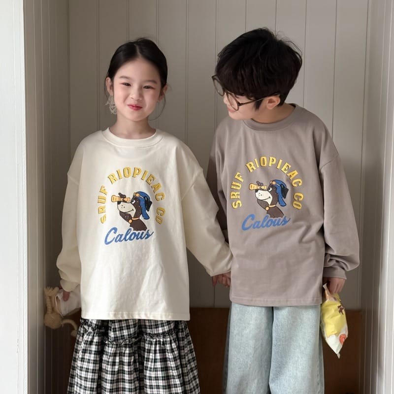 パイロットパピー英字プリント長袖Tシャツ