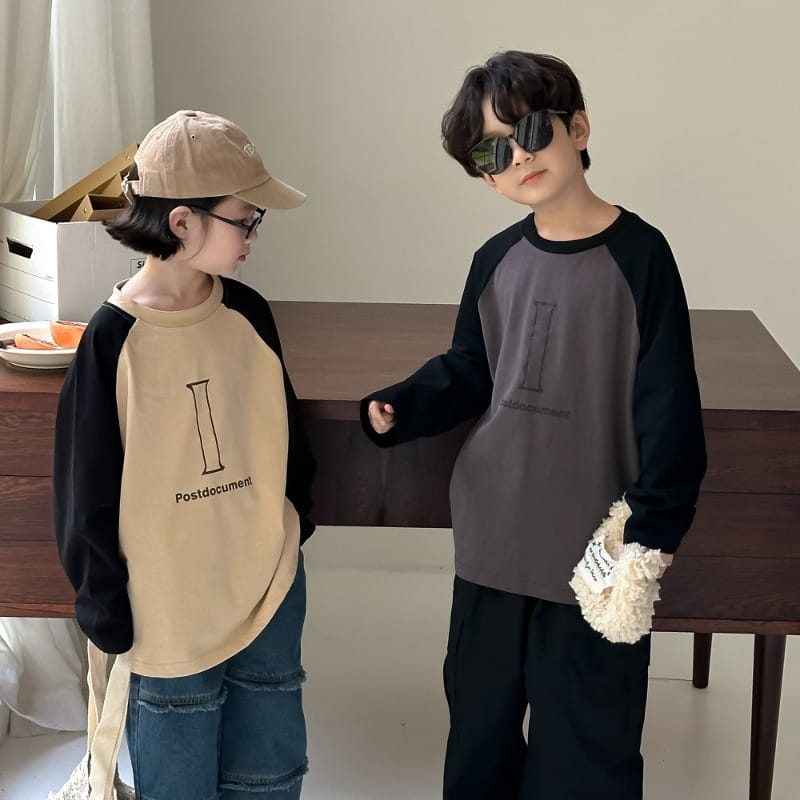 ビッグIロゴ配色ラグラン長袖Tシャツ