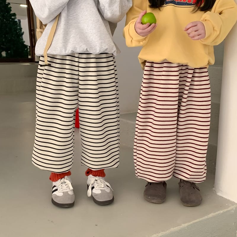 ワッフルストライプカジュアルジョガーパンツ