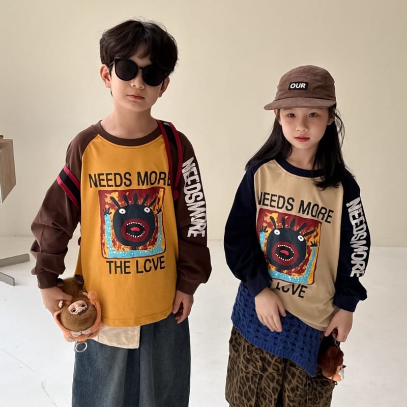 【KID】モアルデビルプリントラグラン長袖Tシャツ