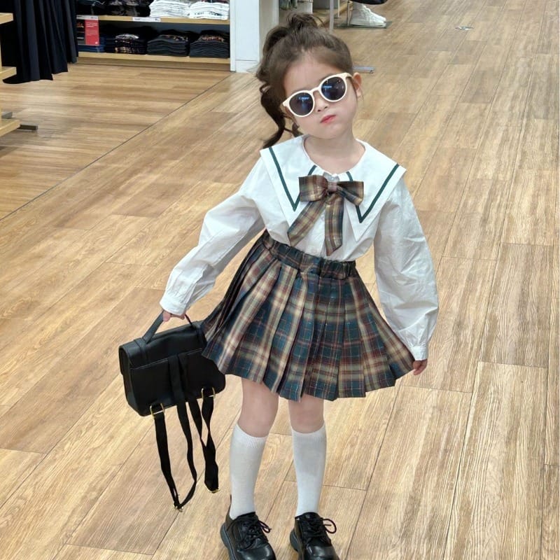 【セット】アカデミー風シャツチェックプリーツスカートセット