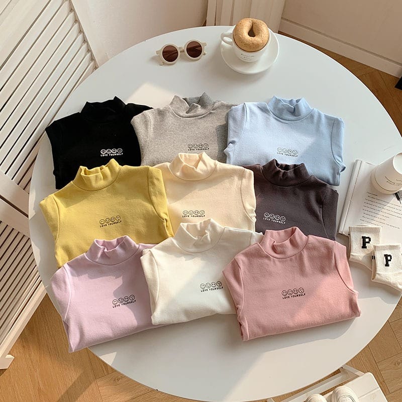 【KID】ポップスマイルハイネック長袖Tシャツ