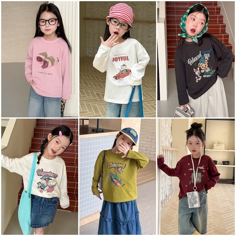 【KID】アニマルグラフィックプリント長袖Tシャツ