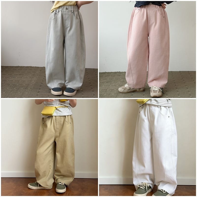 ツーラインステッチウエストゴムコットンパンツ