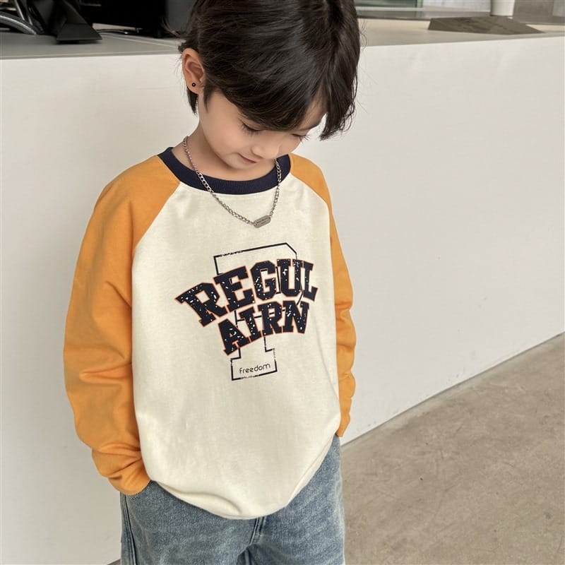 英字ロゴフリーダムラグラン長袖Tシャツ