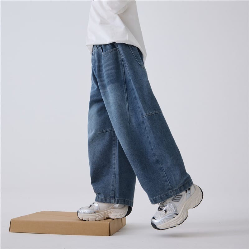ウェイドブルーウォッシュドワイドデニムパンツ