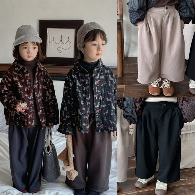 シンプルピンタックワイドストレートパンツ