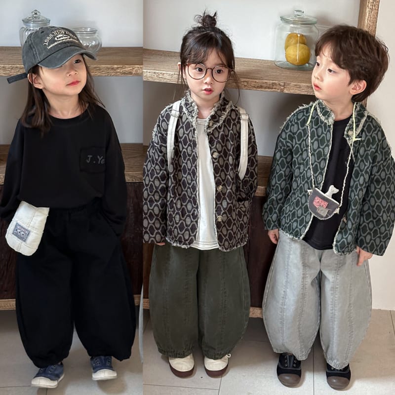 【KID】ステッチラインウォッシュデニムバルーンパンツ