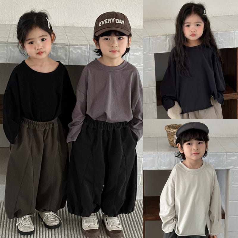 【KID】サイドスリットカットオフ長袖Tシャツ