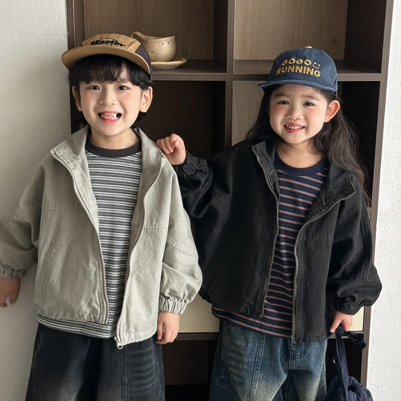 【KID】ヴィンテージ風ウォッシュ加工ワークジャケット