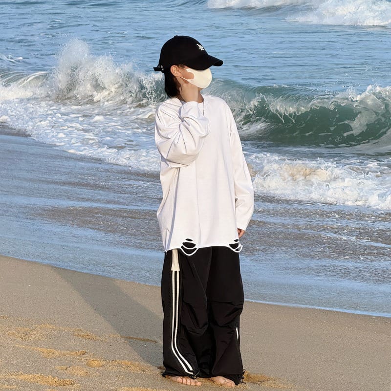ダメージスクラッチ長袖Tシャツ