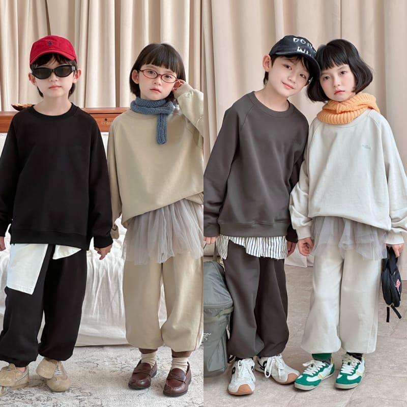 英字刺繍ベーシックスウェットセットアップ