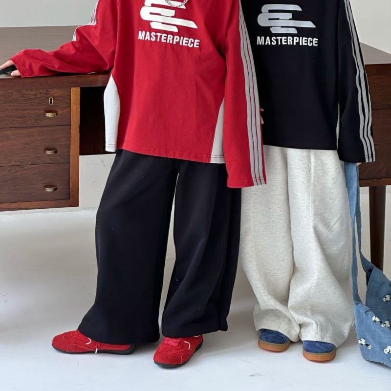 【KID】裾スナップストレートスウェットパンツ