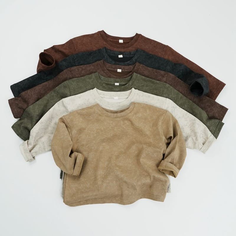ストーンウォッシュベーシック長袖Tシャツ