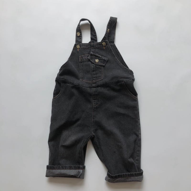フロントポケットデザインデニムサロペットパンツ