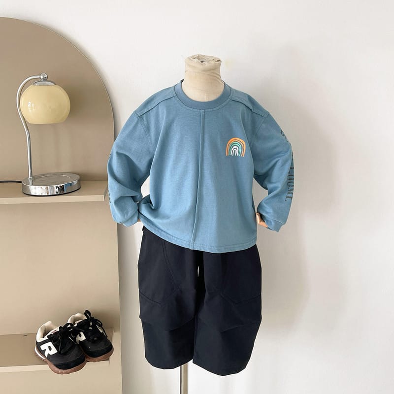 【KID】レインボープリント長袖クルーネックTシャツ