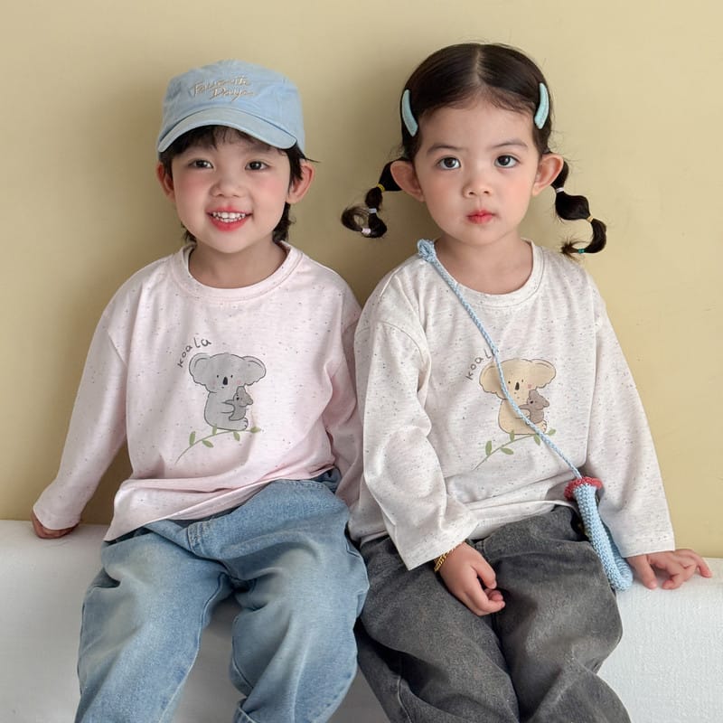 カラフルネップコアラプリント長袖Tシャツ