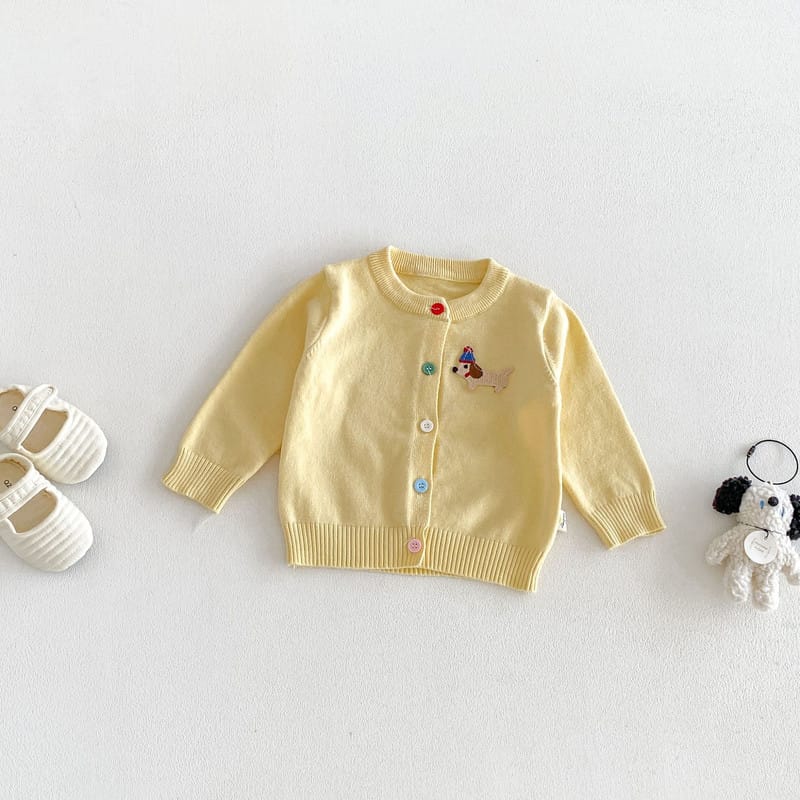 パーティードッグ刺繍ニットカーディガン