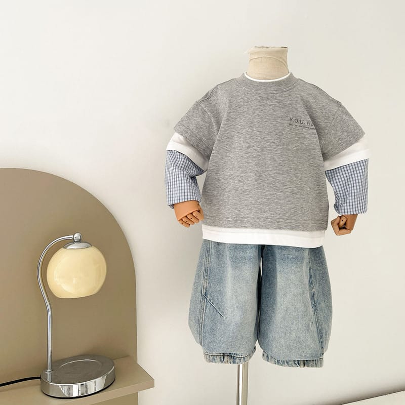 【KID】ユアタグロゴフェイクレイヤード長袖Tシャツ