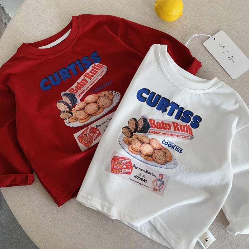 クッキーグラフィックプリント長袖Tシャツ