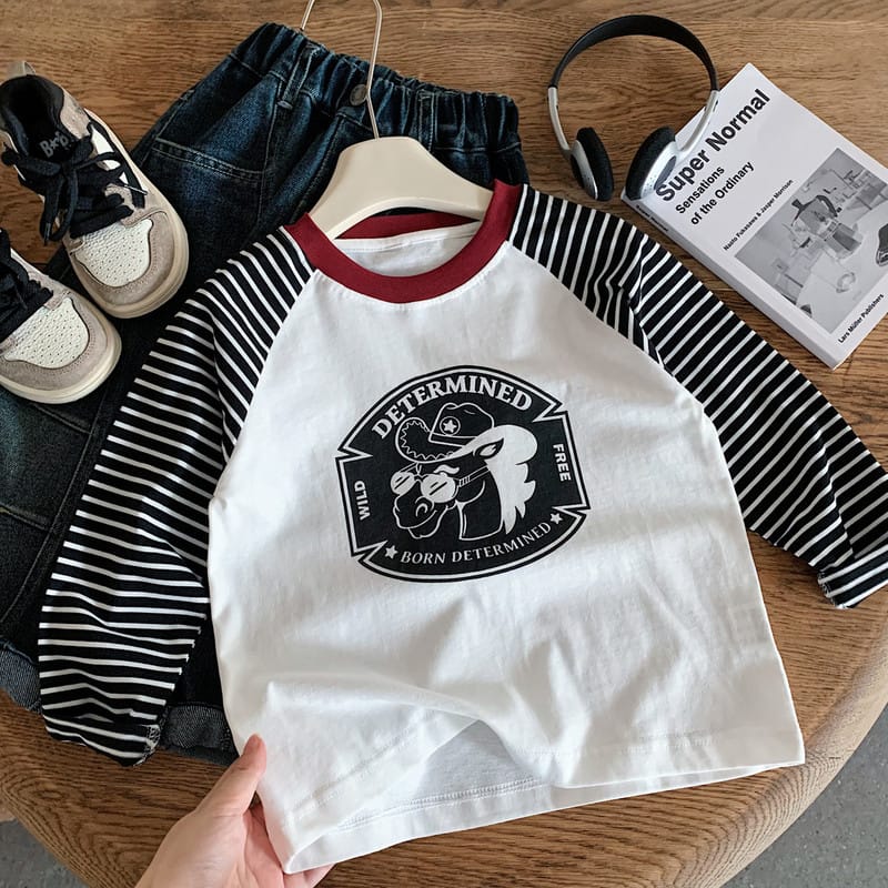 テキサスホースラグランストライプ長袖Tシャツ