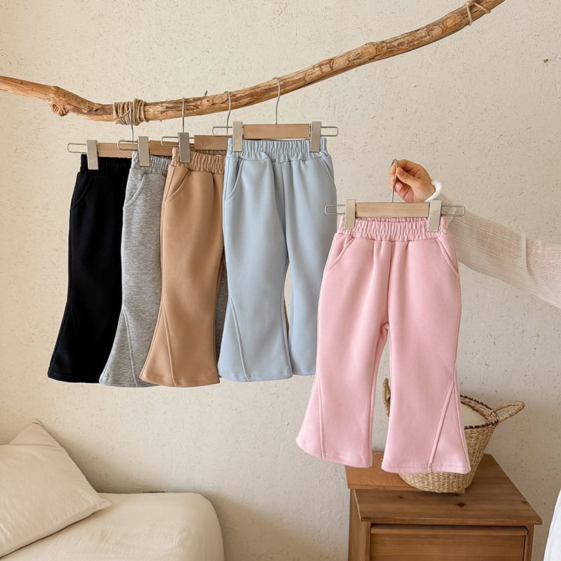 【KID】シンプルストレッチコットンフレアパンツ