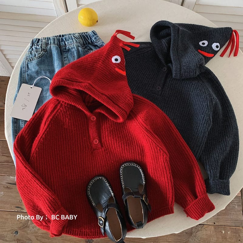 【KID】キャラクターモチーフフード付きニットプルオーバー