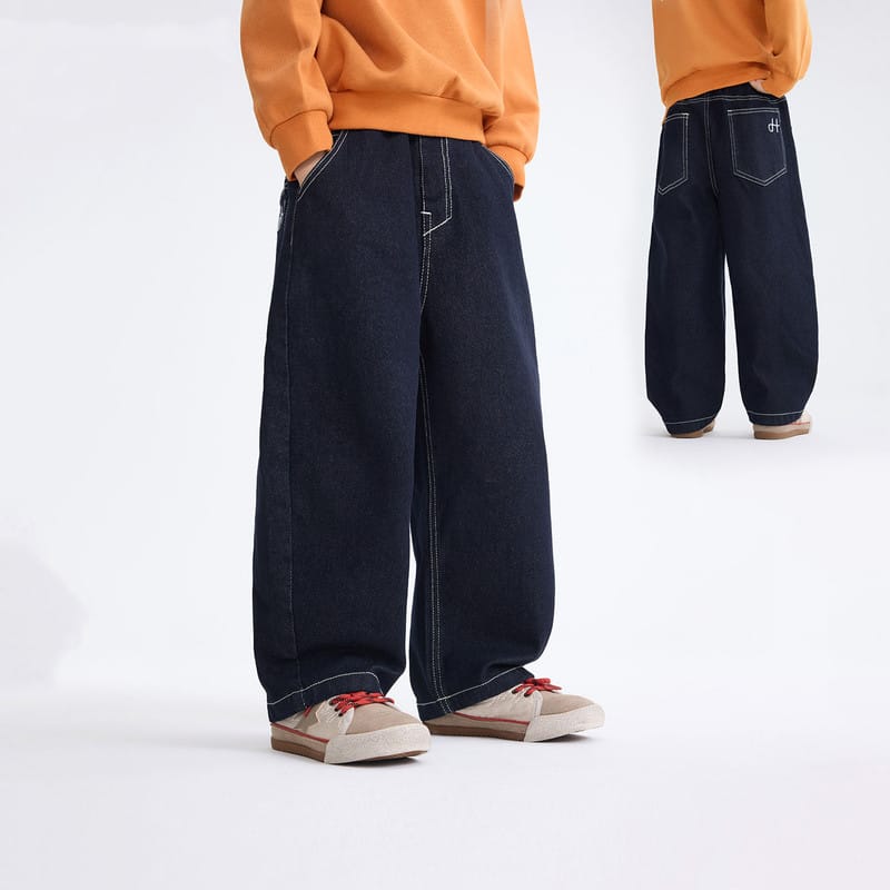 【KID】男の子ソフトデニムワイドロングパンツ