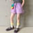 パープルショートパンツ